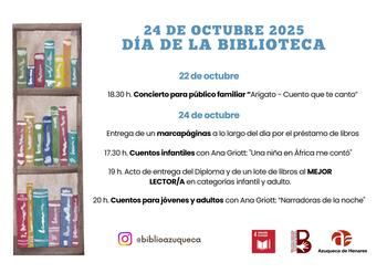 El Ayuntamiento de Azuqueca organiza un concierto familiar, cuentos y otras actividades para celebrar el Día de la Biblioteca