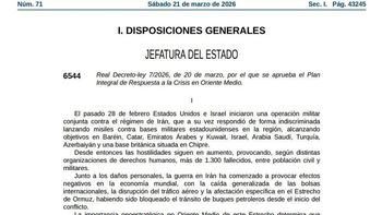 El BOE publica las medidas anticrisis del Gobierno por la guerra en Irán, que entran en vigor este domingo
