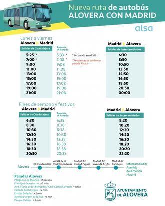 Alovera incrementa de 5 a 34 las expediciones de autobús a Madrid
