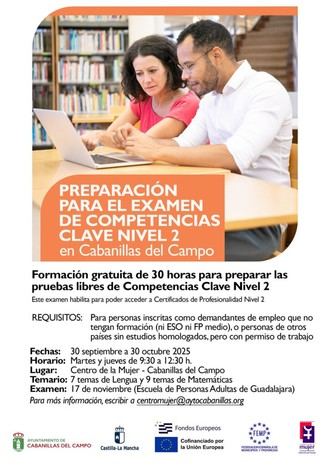Cabanillas ofrecerá curso de Competencias Clave Nivel 2 para desempleados