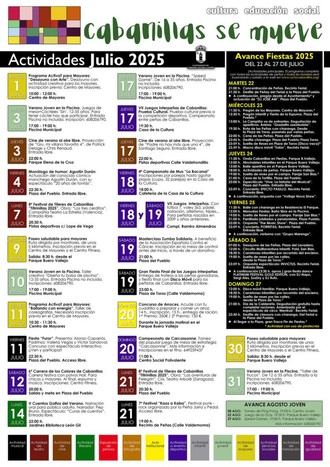 Actividades socioculturales en Cabanillas para julio de 2025