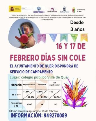 Campamento Urbano en Quer para días sin clase el 16 y 17 de febrero