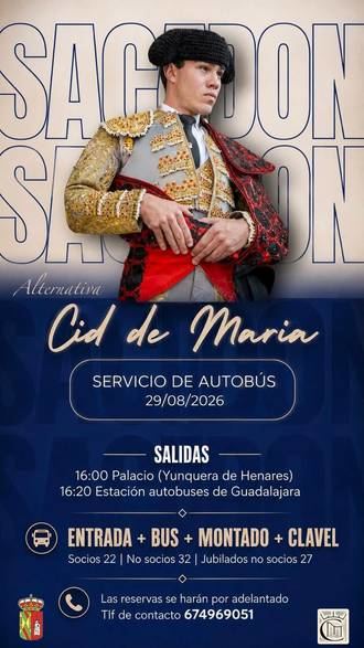 Cid de María tomará la alternativa como matador de toros el próximo 29 de agosto en Sacedón