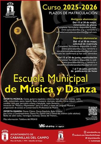 Apertura de matrículas en la Escuela Municipal de Música y Danza para el curso 2025-2026