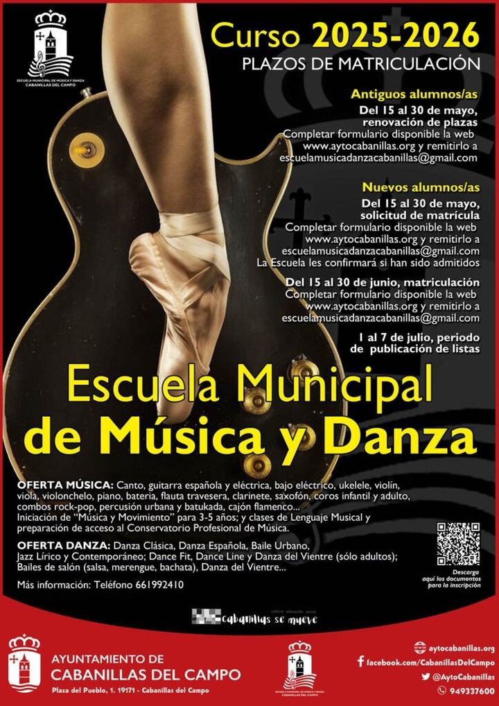 Apertura de matrículas en la Escuela Municipal de Música y Danza para el curso 2025-2026
