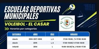 Inicio de clases de voleibol en El Casar el 21 de septiembre
