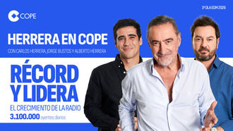 COPE lidera el crecimiento de la radio con un récord de audiencia de 4.107.000 oyentes y Carlos Herrera consigue su mejor dato con 3.100.000 oyentes