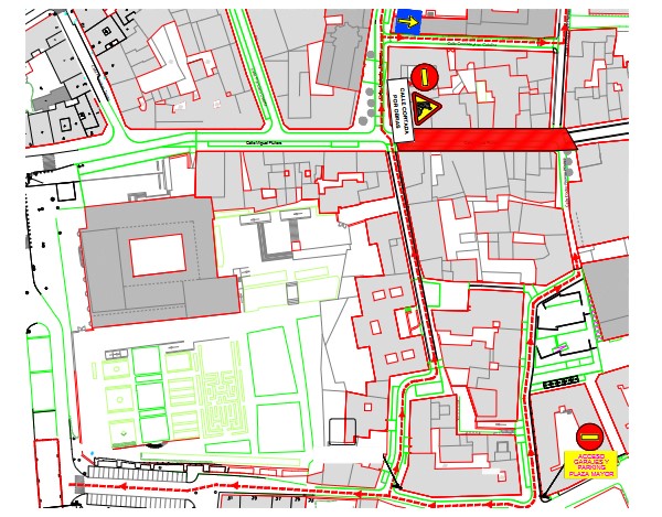 Corte de tráfico a partir del lunes en el entorno de la calle Miguel Fluiters para la reparación de los pasos de peatones