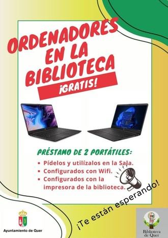 Biblioteca de Quer ofrece dos portátiles gratuitos para usuarios