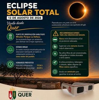 Quer habilitará un mirador para el eclipse total de Sol del 12 de agosto