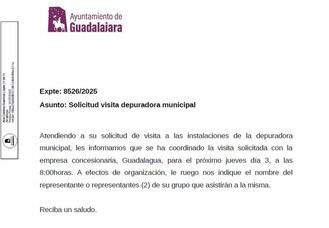 El Ayuntamiento aclara que el PSOE no asistió a la visita a la depuradora