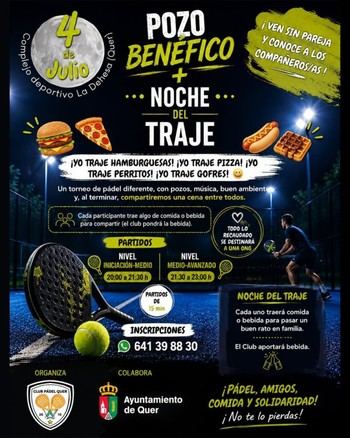 El Club de Pádel Quer celebra una Noche Solidaria con deporte y convivencia