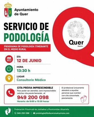 Regresa el servicio de podología a Quer el 31 de julio