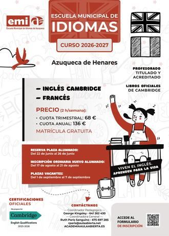 Abierto el plazo de inscripción de nuevo alumnado en la EMIA en Azuqueca