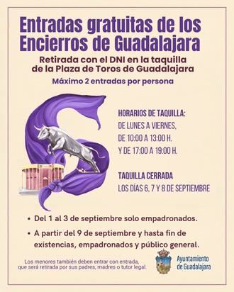 Guadalajara establece un sistema gratuito de entradas para los encierros de Ferias con el fin de mejorar la seguridad