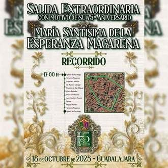 Misa y procesión para celebrar los 75 años de la Esperanza Macarena en Guadalajara