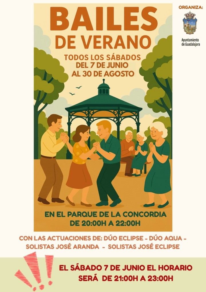 Regresan los Bailes de Verano al Parque de la Concordia en Guadalajara