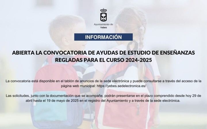 Convocatoria de ayudas educativas para el curso 2024-2025 abierta hasta mayo