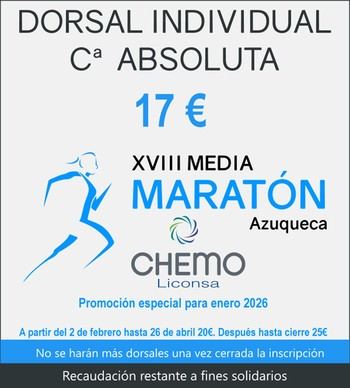 Inscripción a la Media Maratón Azuqueca por solo 17 euros hasta el 1 de febrero