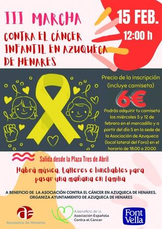 Azuqueca celebra la III Marcha contra el cáncer infantil este sábado