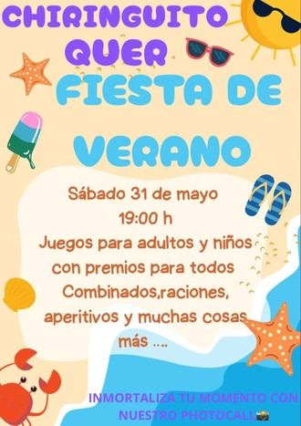 Fiesta de Verano en el Chiringuito del Parque de Valmores este 31 de mayo