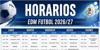 Horarios de la Escuela Deportiva Municipal de Fútbol para 2026/27 en El Casar