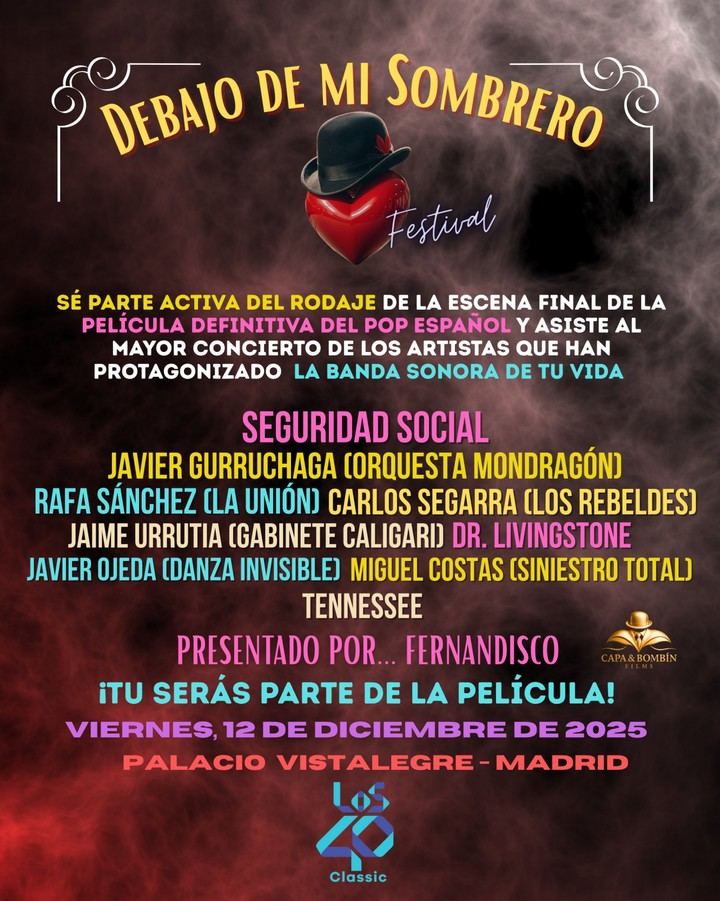 Concierto navideño 'Debajo de mi Sombrero' reunirá a leyendas del Pop Español en Madrid