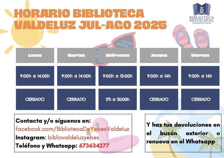 Nuevo horario de verano en la Biblioteca de Valdeluz