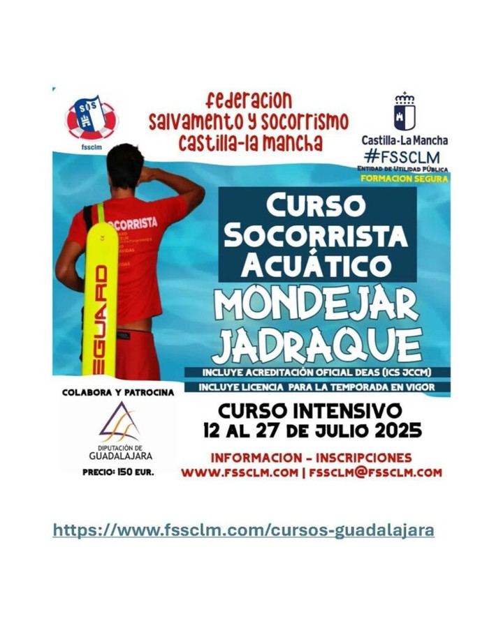 Abren inscripciones para curso subvencionado de socorrista acuático en Quer