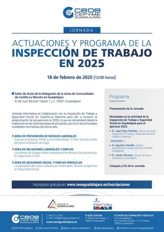 CEOE-CEPYME Guadalajara organiza la Jornada Actuaciones y programa de la inspección de trabajo en 2025