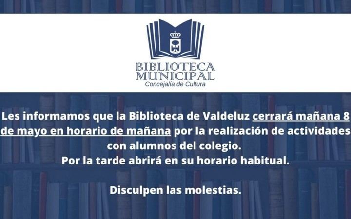 Cierre matutino de la Biblioteca de Valdeluz el 8 de mayo