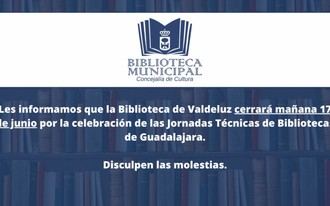Cierre de la Biblioteca de Valdeluz el 17 de junio por evento técnico