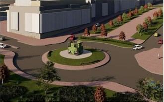 Renovación de la rotonda del Colegio de Farmacéuticos con nueva escultura y jardín