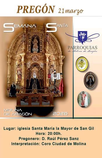Molina de Aragón abre el ciclo de Semana Santa con el pregón del 21 de marzo