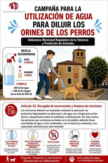 Nueva campaña municipal para impulsar la limpieza de los orines de los perros en Azuqueca