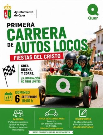 Quer lanza una Carrera de Autos Locos en sus Fiestas y abre inscripciones