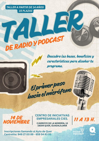 Quer organiza un taller gratuito de radio y podcast para jóvenes y adultos