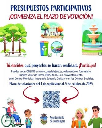 Comienza la votación de los Presupuestos Participativos 2025-2026 en Guadalajara