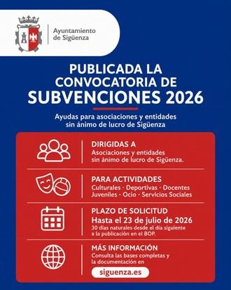 Sigüenza lanza ayudas para actividades sociales y culturales en 2026