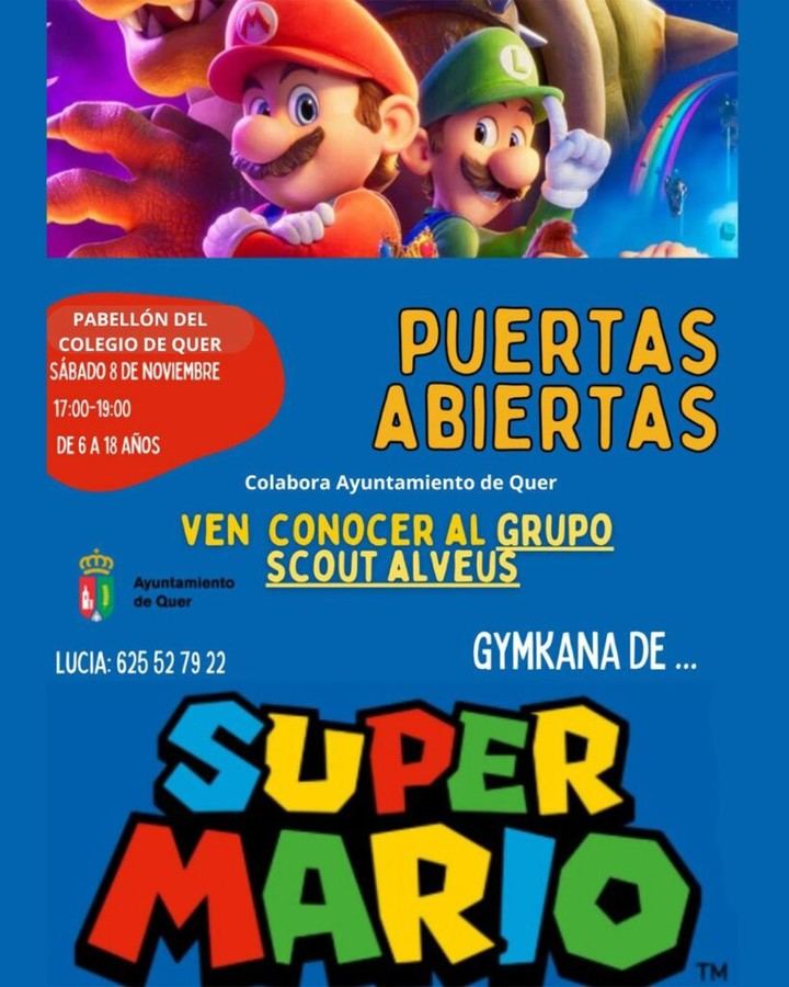 Actividades scout de Super Mario para niños en Quer