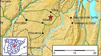 El Instituto Geográfico Nacional registra un terremoto de magnitud 3,1 con epicentro en Yebra