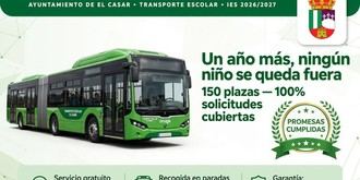 El Casar asegura transporte escolar gratuito para todos los estudiantes de IES