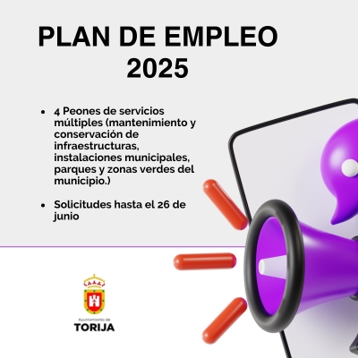 El Ayuntamiento de Torija lanza el Plan de Empleo 2025 con la contratación de cuatro peones de servicios múltiples
