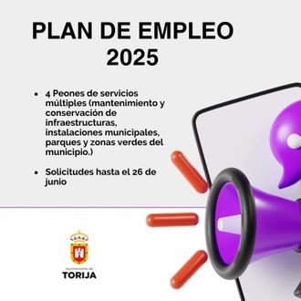 El Ayuntamiento de Torija lanza el Plan de Empleo 2025 con la contratación de cuatro peones de servicios múltiples