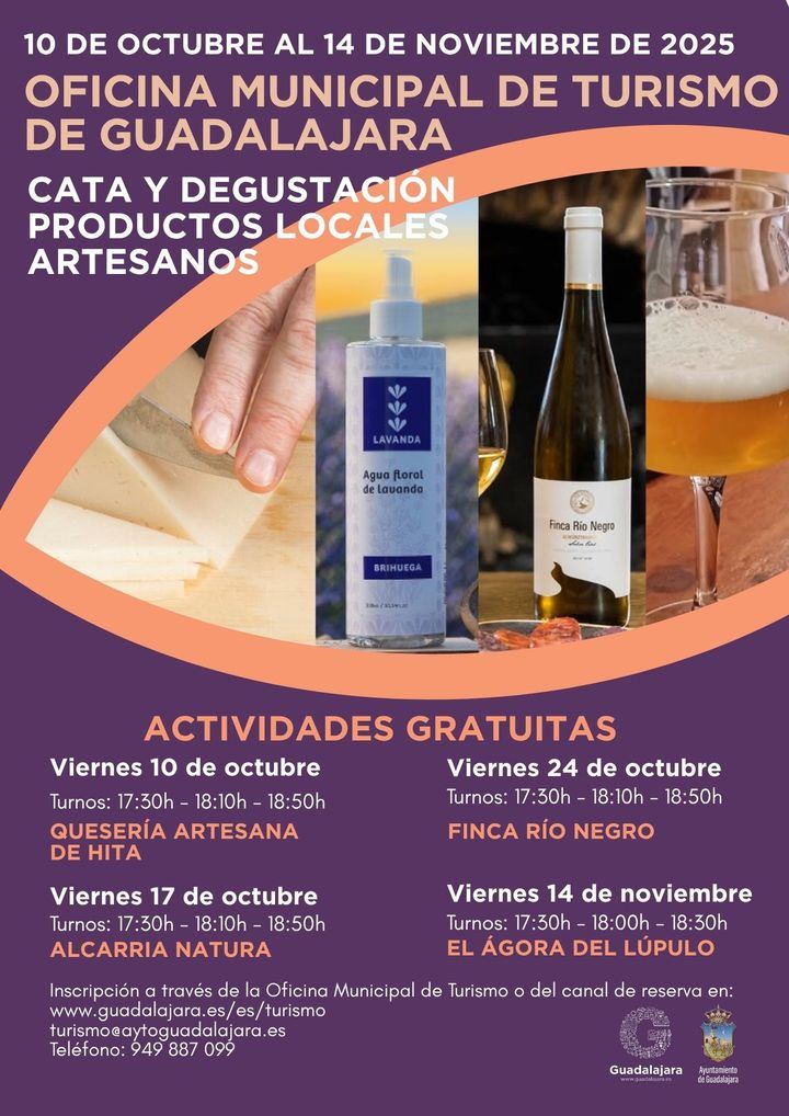 La Oficina Municipal de Turismo de Guadalajara organiza catas y degustaciones gratuitas de productos locales artesanos