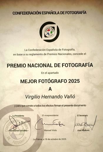 Virgilio Hernando Vañó, Premio Nacional de Fotografía 2025
