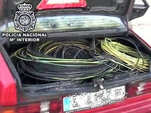 Detenidos tres ladrones de cable de cobre
