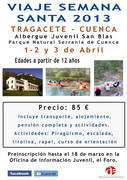 Abierta hasta el 18 de marzo la inscripción en el viaje para jóvenes a la serranía de Cuenca en Semana Santa