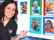 Los deportistas del Alcarreño de Salvamento Verónica Sánchez y Jorge García de la Rosa a la Pared de la Fama