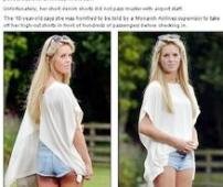 Obligan a una pasajera a quitarse los pantalones cortos en el 